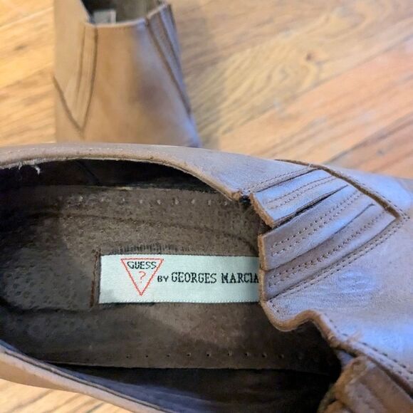 Vintage Guess? by Georges Marciano Size‎ 8.5 Leather Suede Cowboy Ankle Booties - Picture 5 of 9